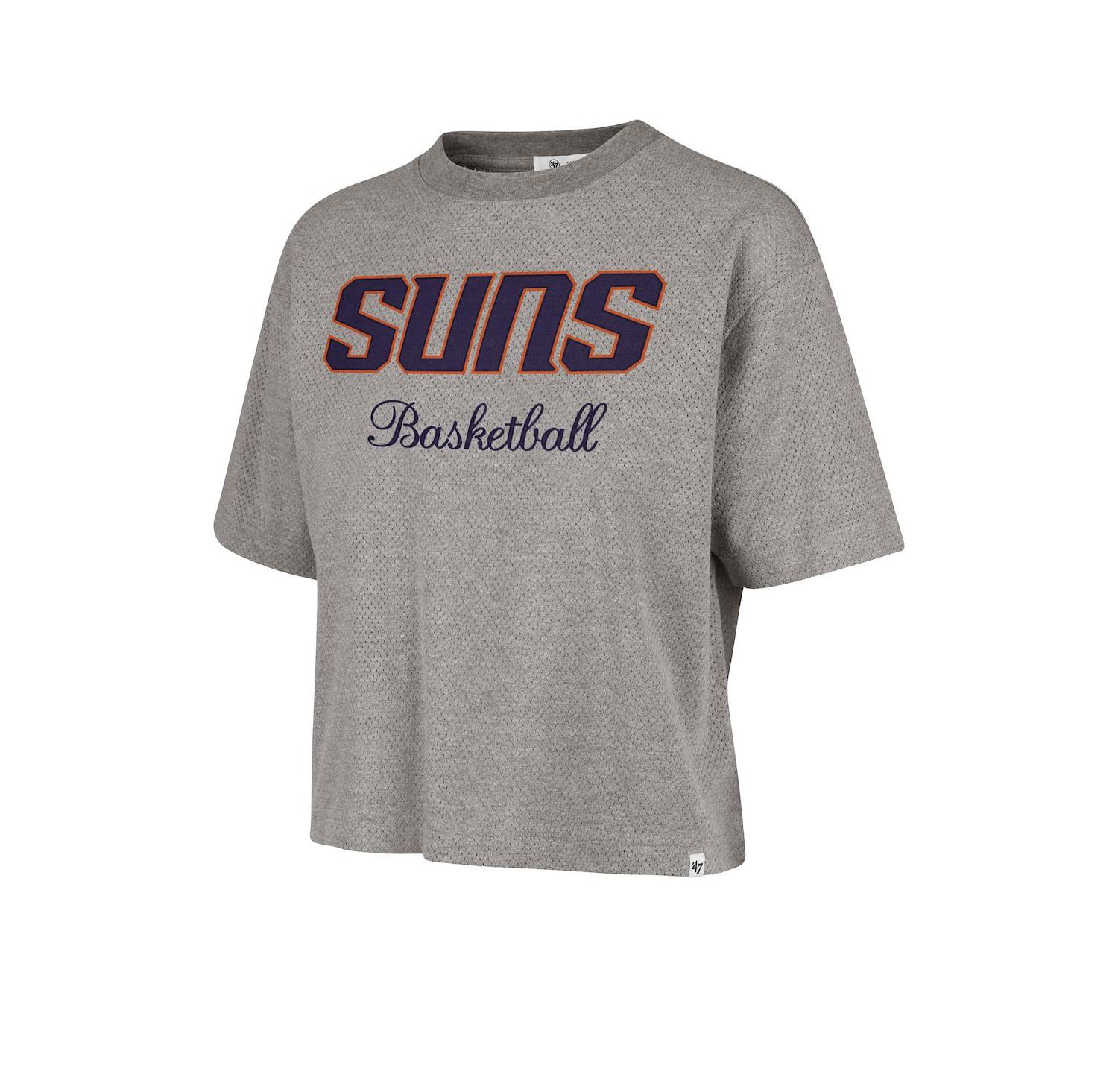 Women's Gray Phoenix Suns Pivot Drop Needle Cropped T-Shirt