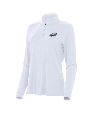 Women's White Philadelphia Eagles Intent Quarter-Zip Sweatshirt