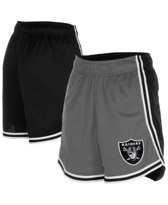 Women's Silver/Black Las Vegas Raiders Sport Classics Mesh Shorts