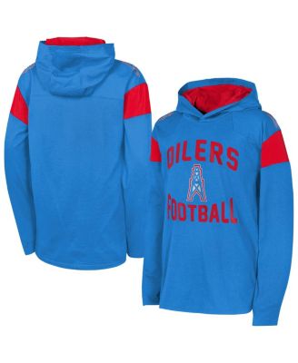 Big Boys and Girls Light Blue Houston Oilers The Champ is Here Retro Long Sleeve Hoodie T-Shirt