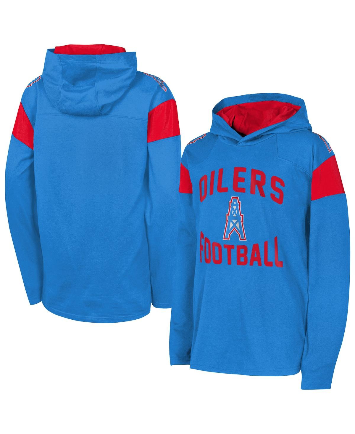 Outerstuff Big Boys and Girls Light Blue Houston Oilers The Champ is Here Retro Long Sleeve Hoodie T-Shirt - Light Blue