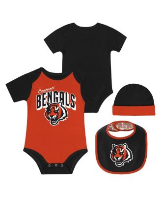 Baby Boys and Girls 2- Piece Cincinnati Bengals Dynamic Duo Bodysuit and Bib Knit Hat Set