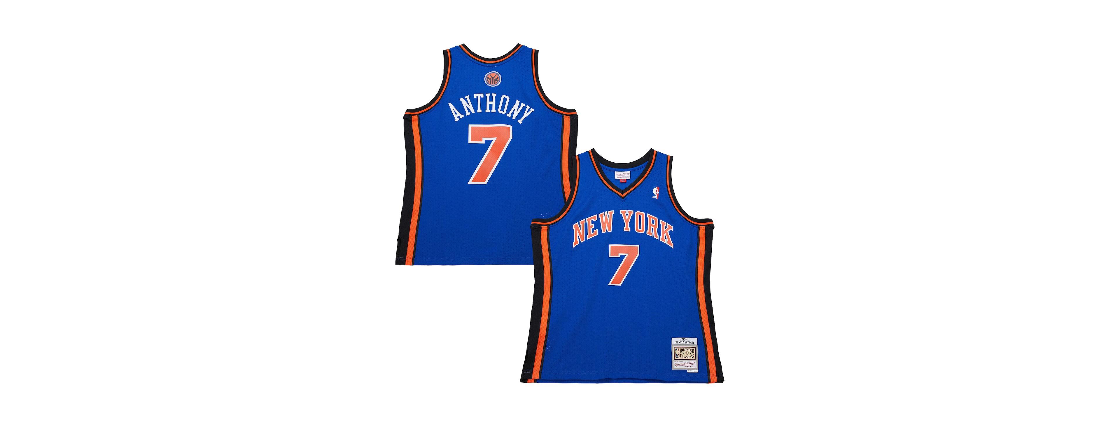 Mitchell & Ness Men's Carmelo Anthony Blue New York Knicks Big Tall 2010/11 Swingman Jersey