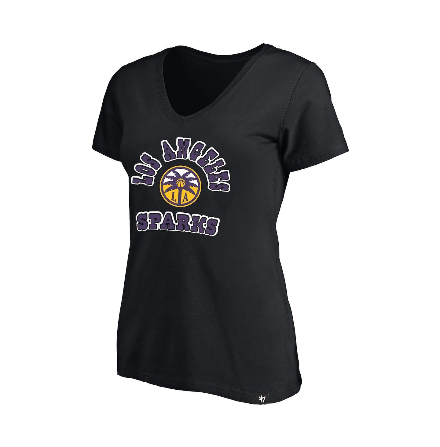 Женская футболка '47 Brand x 47 Black Los Angeles Sparks Logo Lockup Plus Size V-Neck — фото 3