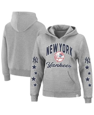 Women's Heather Gray New York Yankees Plus Size Starry Eye Hoodie