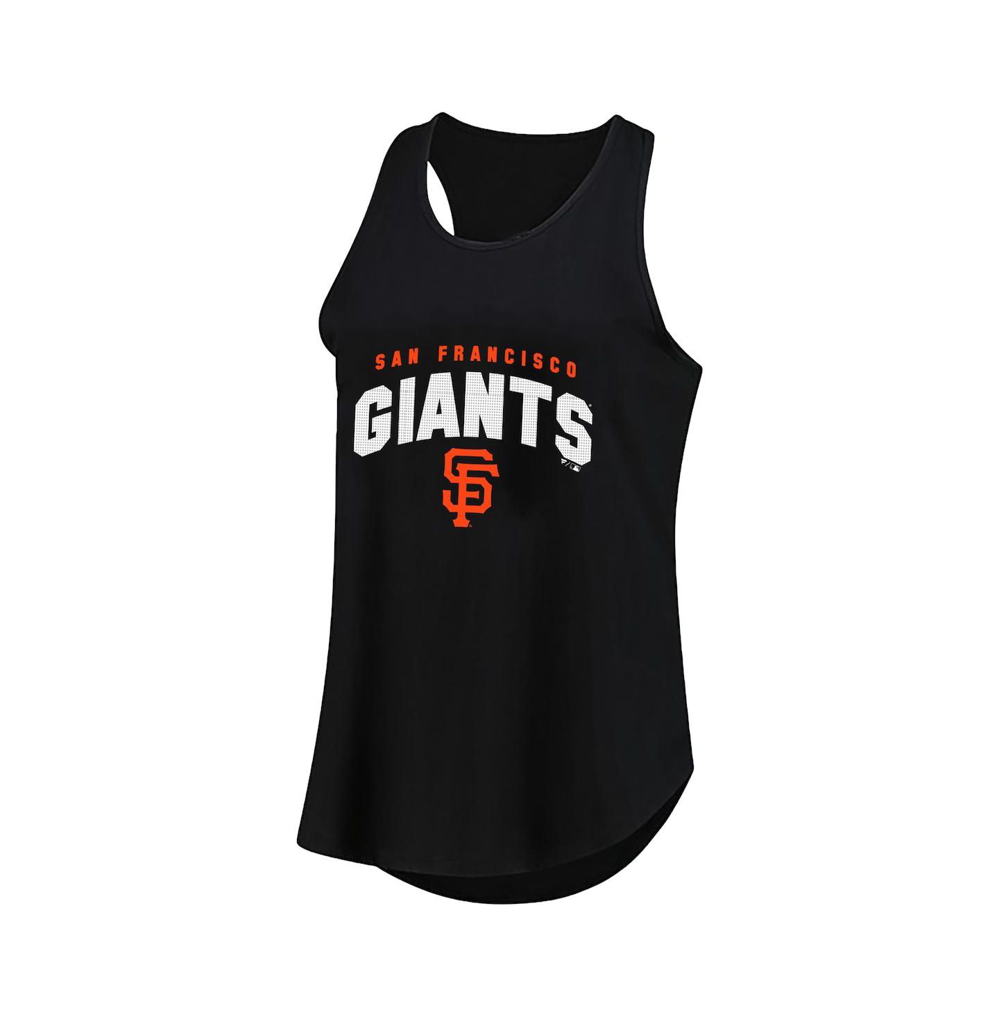 Женский топ Fanatics Black San Francisco Giants Plus Size Wordmark Racerback Scoop Neck — фото 1