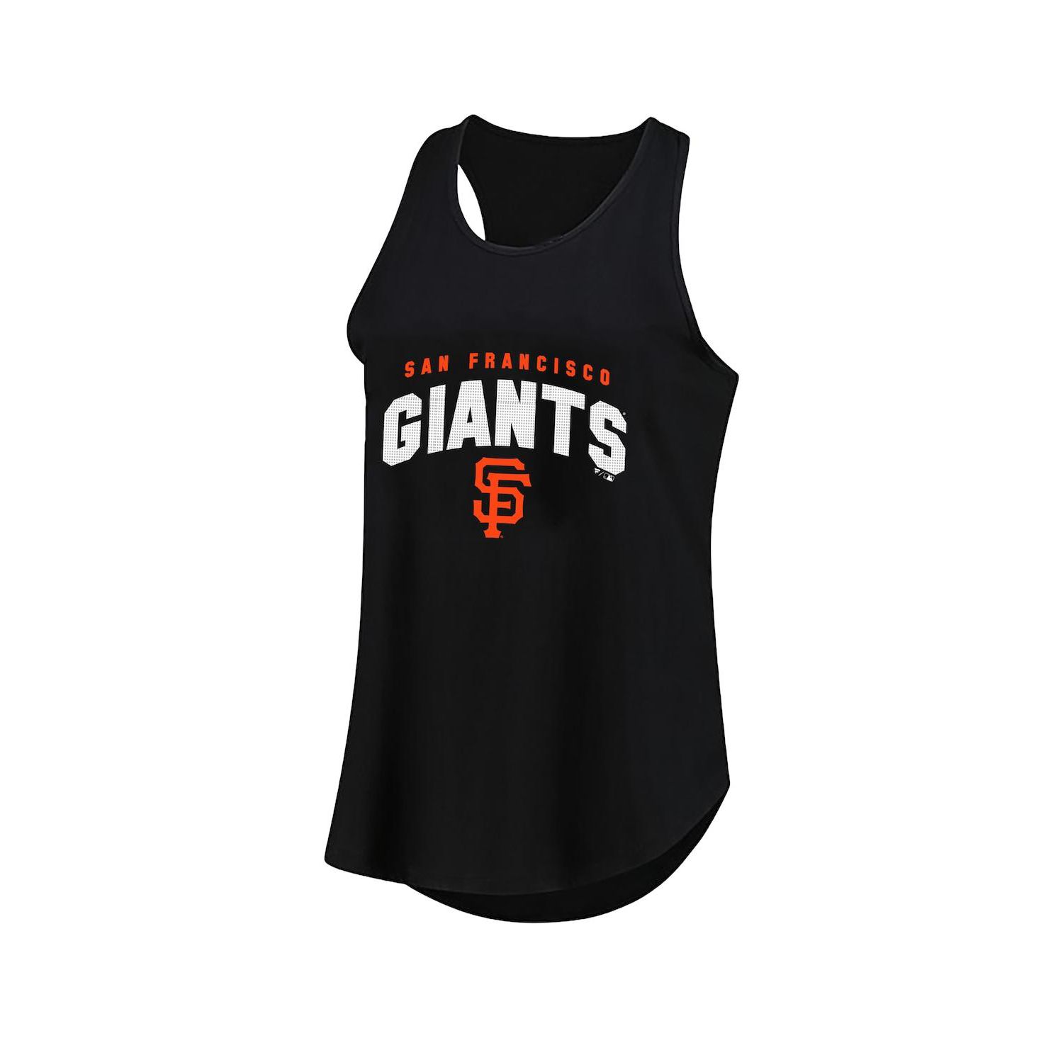 Women's Black San Francisco Giants Plus Size Wordmark Racerback Scoop Neck Tank Top