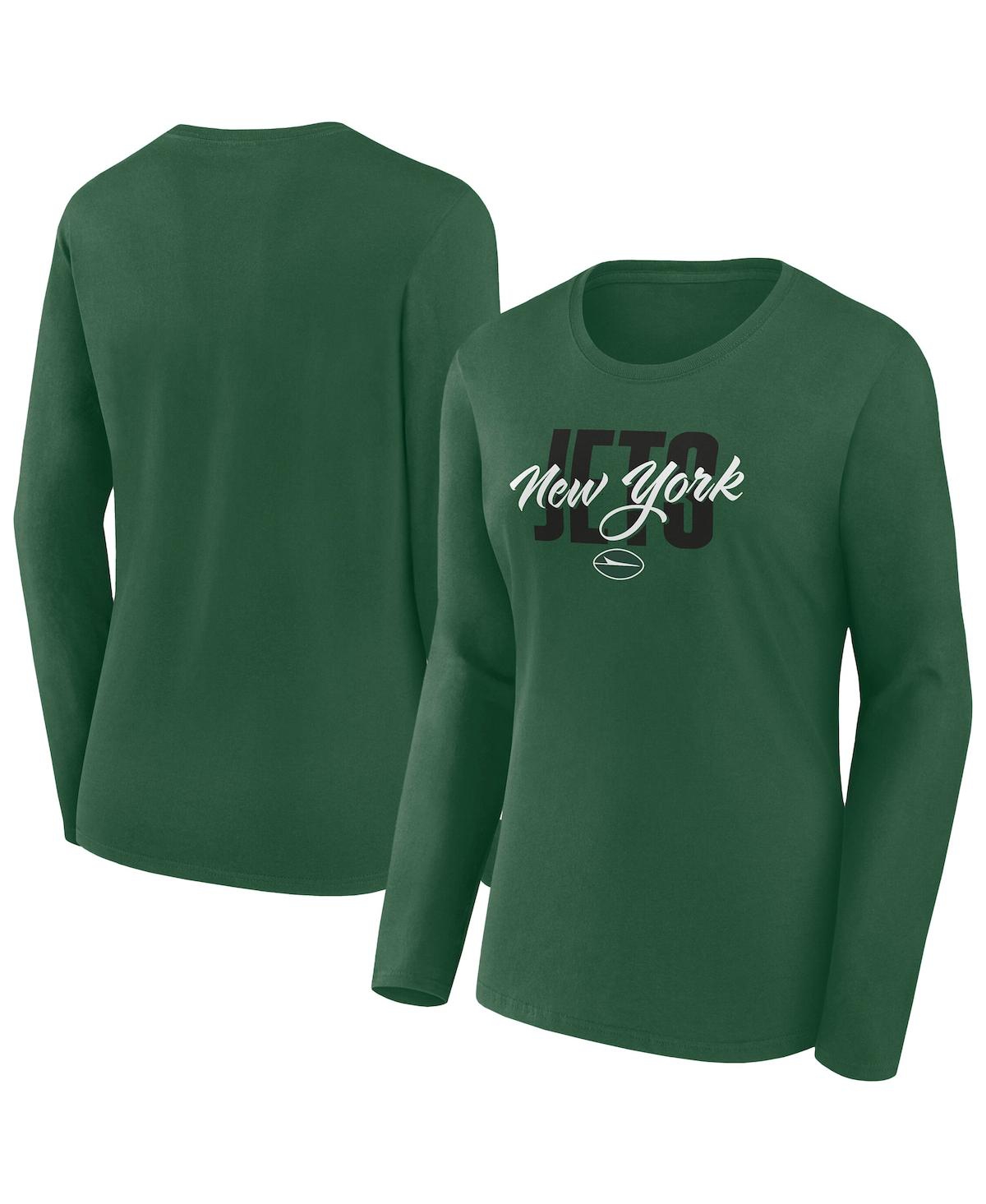 Fanatics Women's Green New York Jets Long Sleeve Scoop Neck T-Shirt - Green