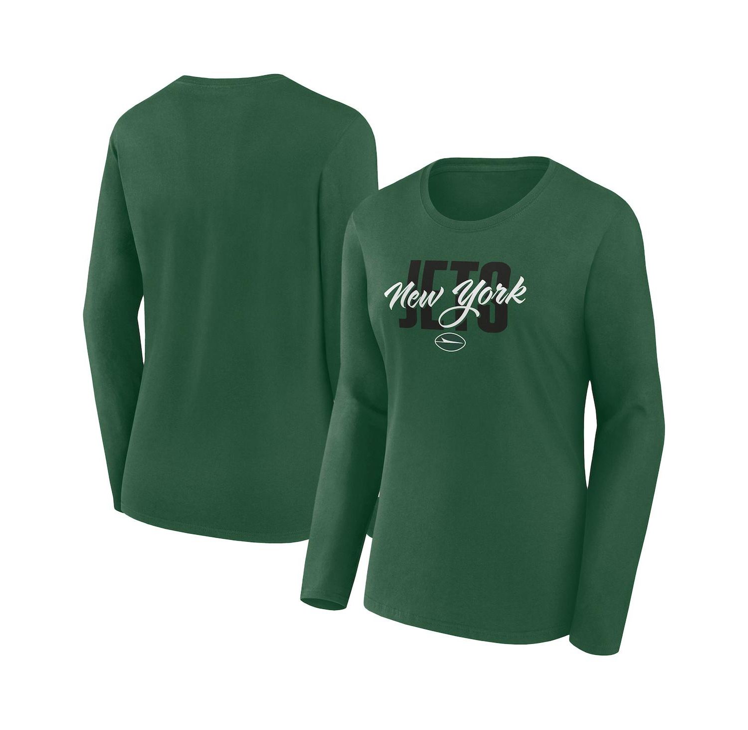 Women's Green New York Jets Long Sleeve Scoop Neck T-Shirt