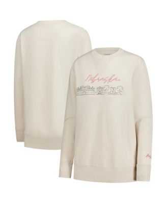 Women's Natural Nebraska Huskers Campus Wash Fleece Sweatshirt