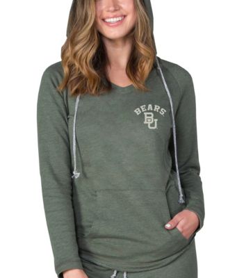 Women's&nbsp; Green Baylor Bears Mainstream Terry Tri-Blend V-Neck Pullover Hoodie