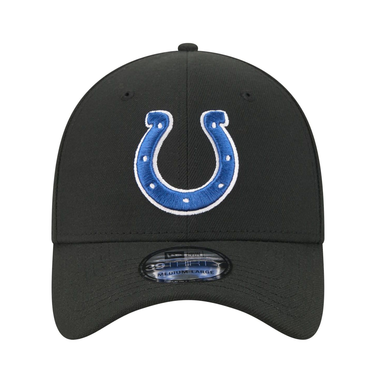 Мужская кепка New Era Black Indianapolis Colts Core Team 39THIRTY Flex Hat — фото 4