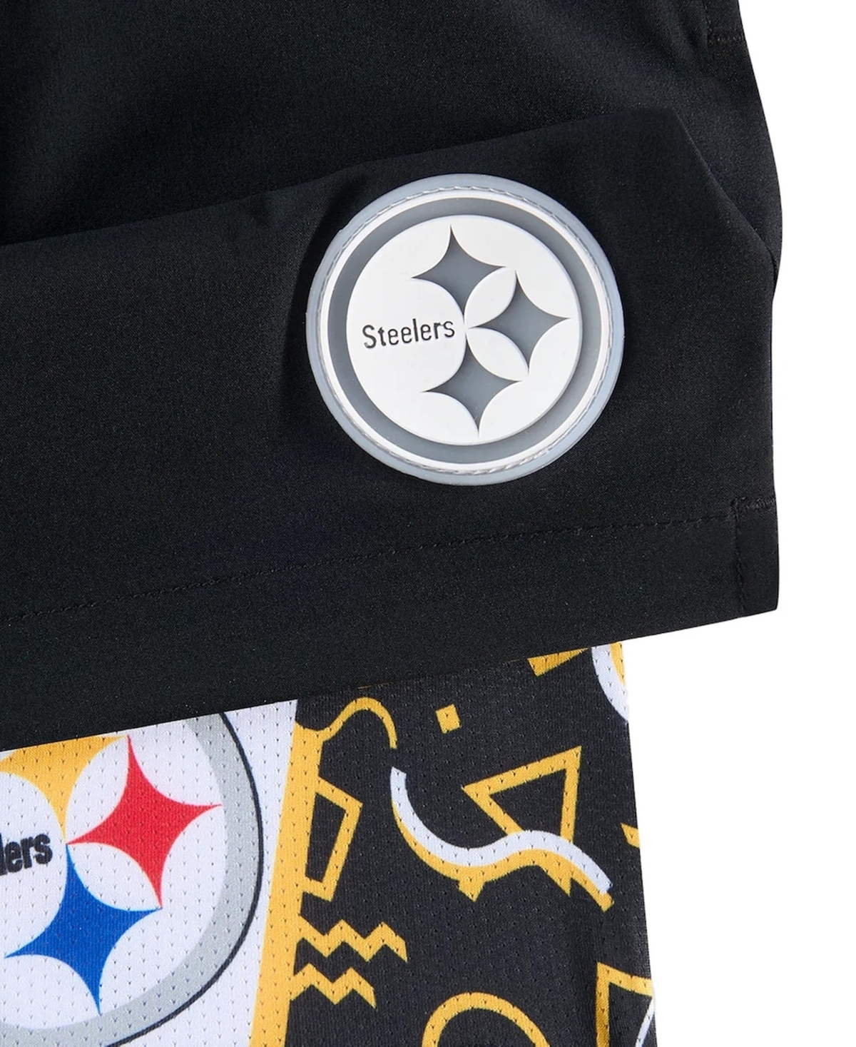 Chubbies Men's Black Pittsburgh Steelers The Secret Lined Swim Trunks