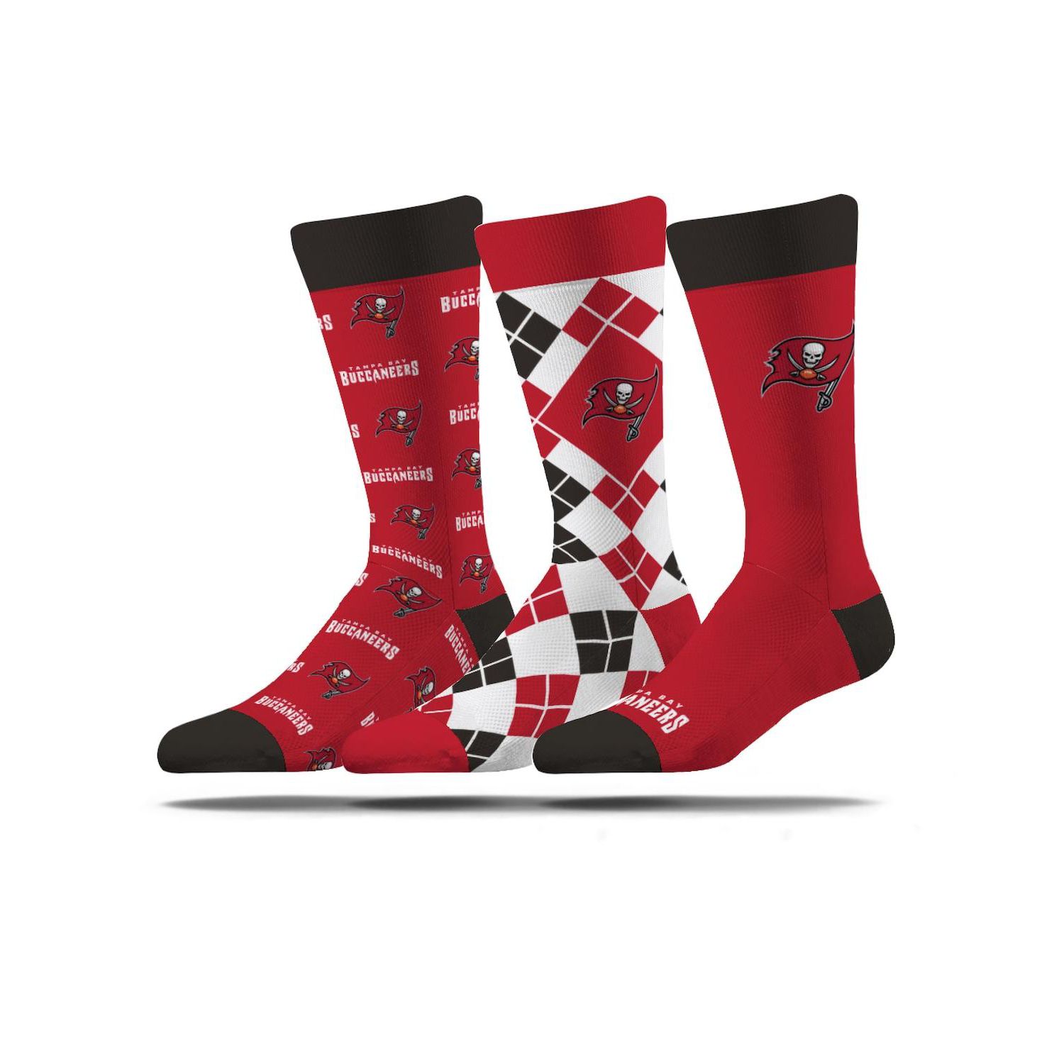 Men's and Women's 3-Pack Tampa Bay Buccaneers Business Knit Crew Socks