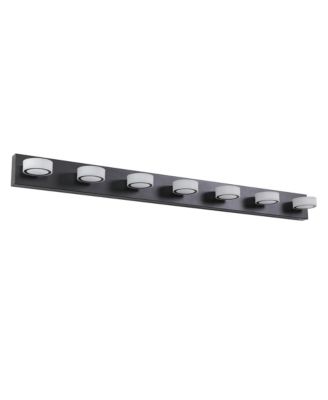 52 Inch Modern 7 Light LED Vanity Light Fixture with Acrylic Shades Dimmable Bathroom Wall Sconce for Mirror Shower Decor