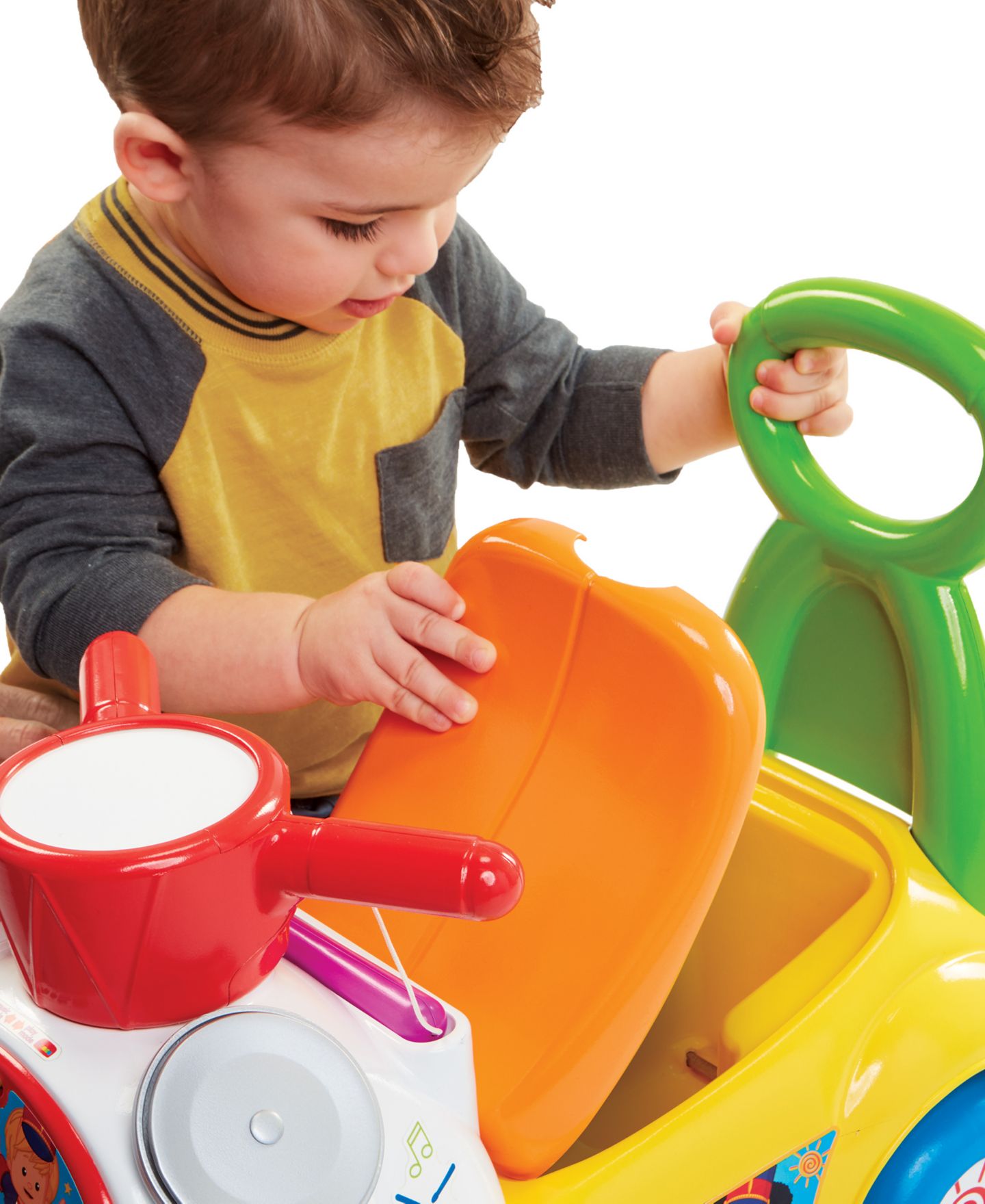 Детская игрушка Fisher Price Music Parade Ride-On with Light-Up Keyboard, Push Handle & Extra-Wide Wheels, Ages 1-3 — фото 5
