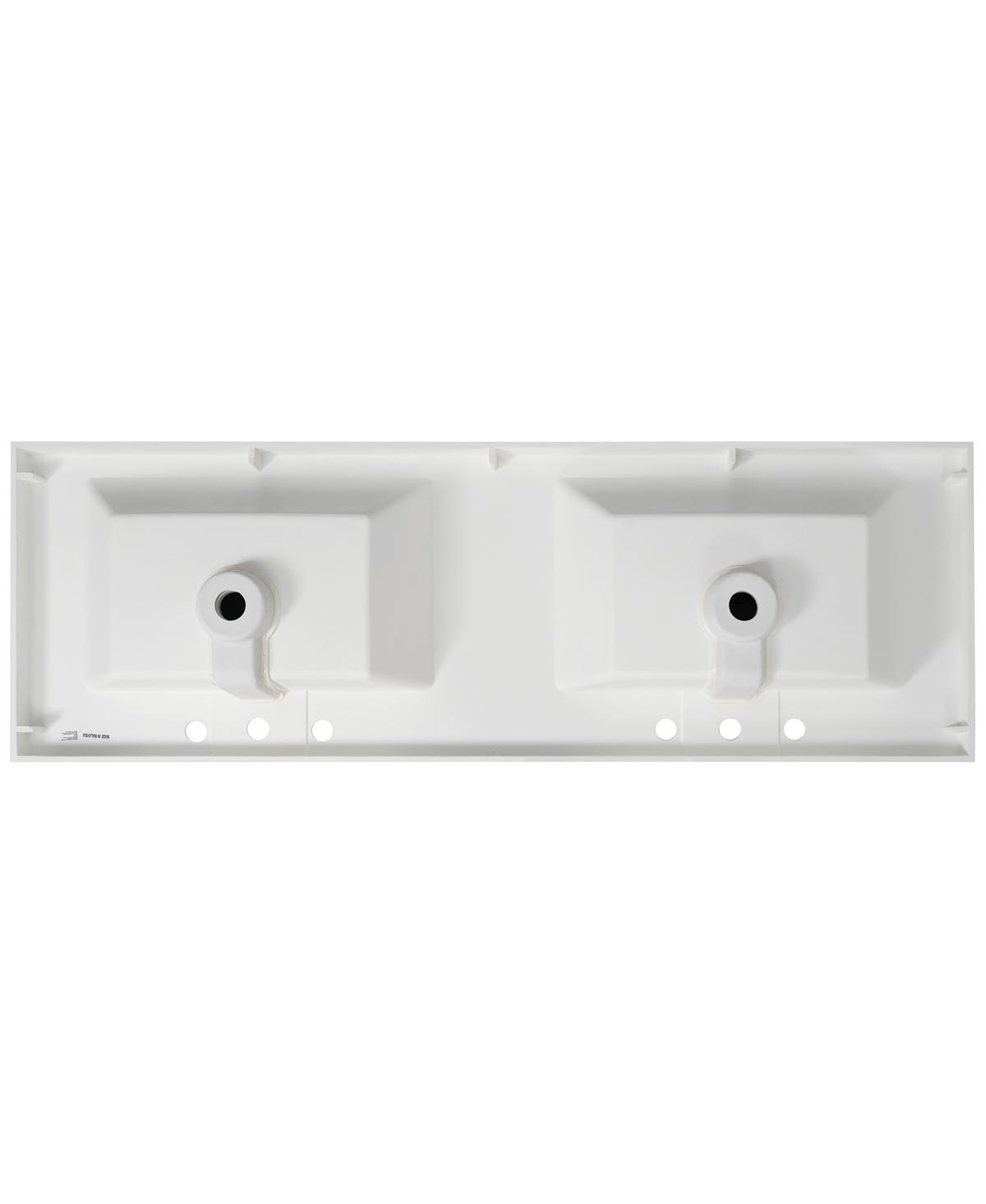 Sillysis 59 Inch Double Sink Resin Vanity Top with Rectangular Undermount Basins, Pre-Drilled 8-Inch Faucet Holes, Fits Standard Bathroom Cabinet