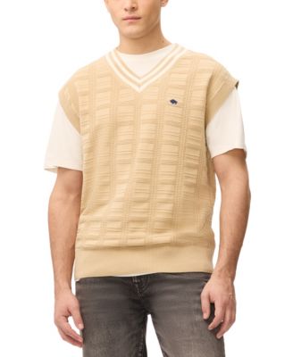 Men's Subtle Geometric Texture V-Neckline Sweater