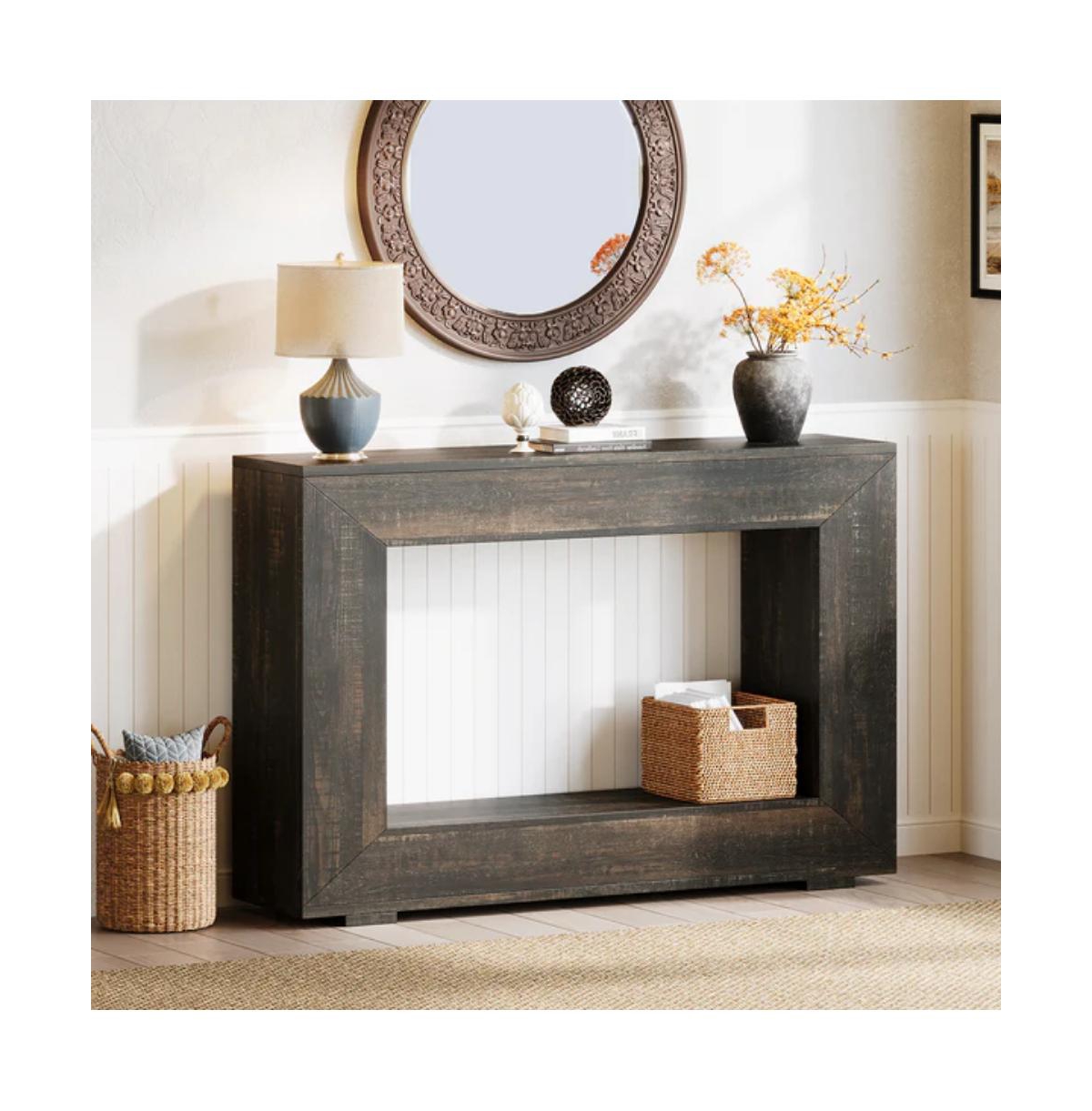 Slickblue Farmhouse Entryway Console Table with Storage for Living Room