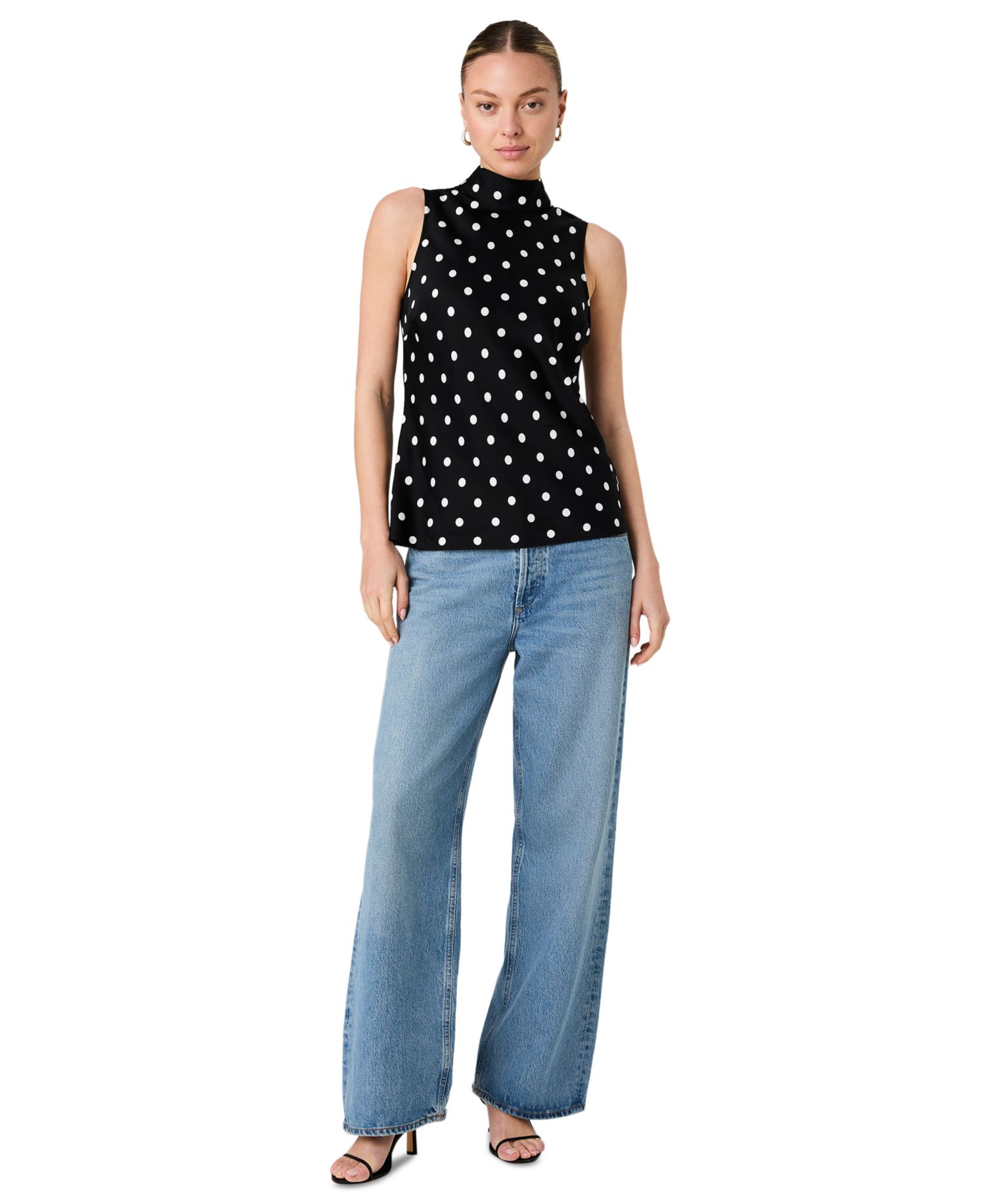 Women's Ennis Polka Dot Sleeveless Blouse