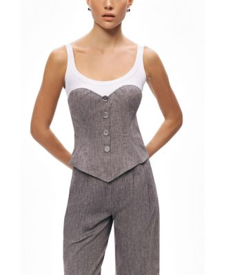 Women's Button-Front Tailored Blouse