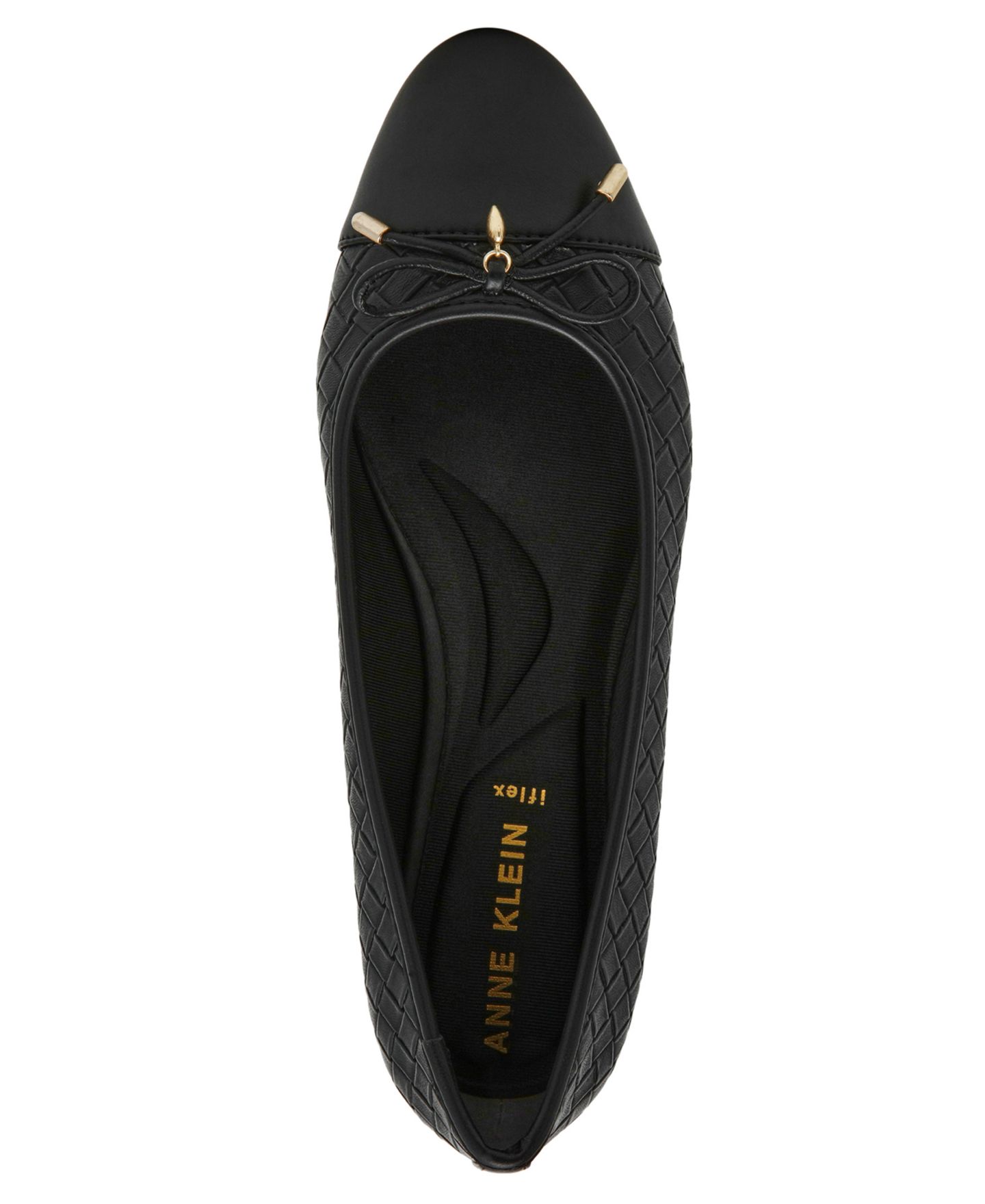 Женские плетёные балетки Anne Klein Luci с мыском-кэпом, цвет: Чёрный — фото 4