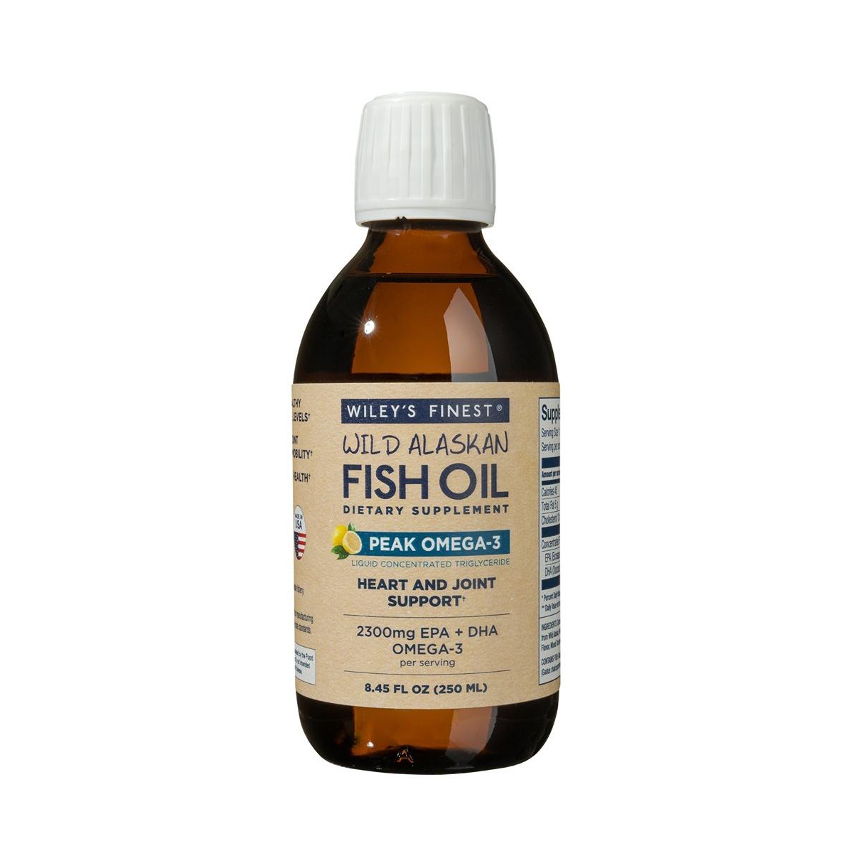 Wiley s Finest Wild Alaskan Fish Oil Peak Omega-3 Liquid Supplement - 2300mg Epa and Dha Omega-3s