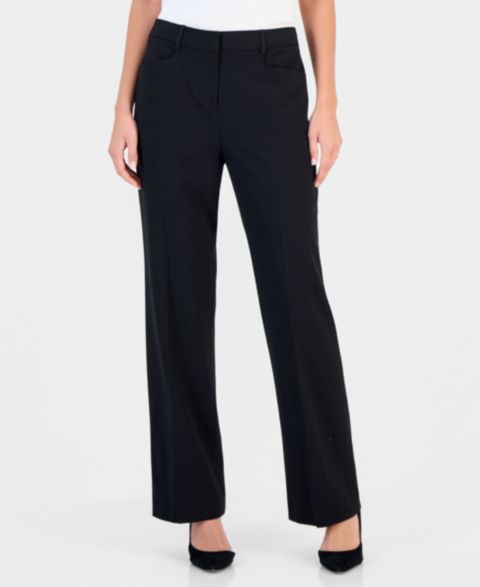 Женские брюки Tahari ASL High-Rise Straight-Leg, цвет: Чёрный