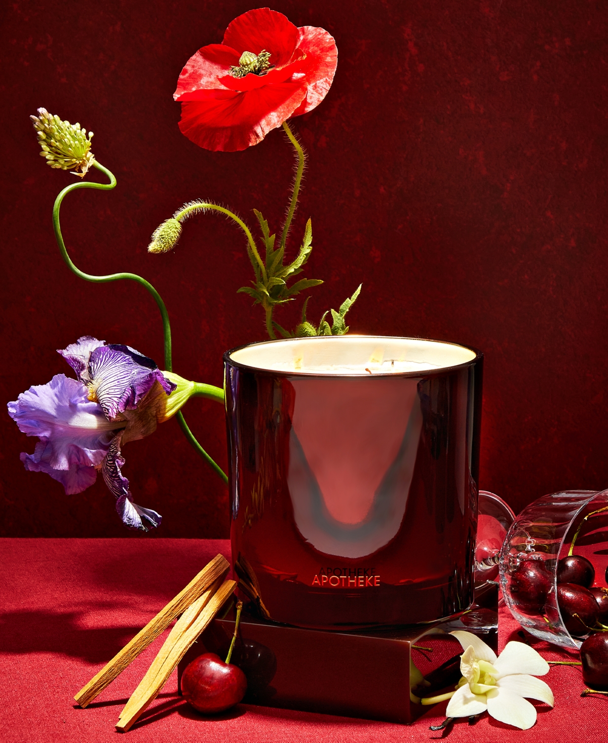 Apotheke Bitter Cherry 3-Wick Scented Candle, 26 oz.