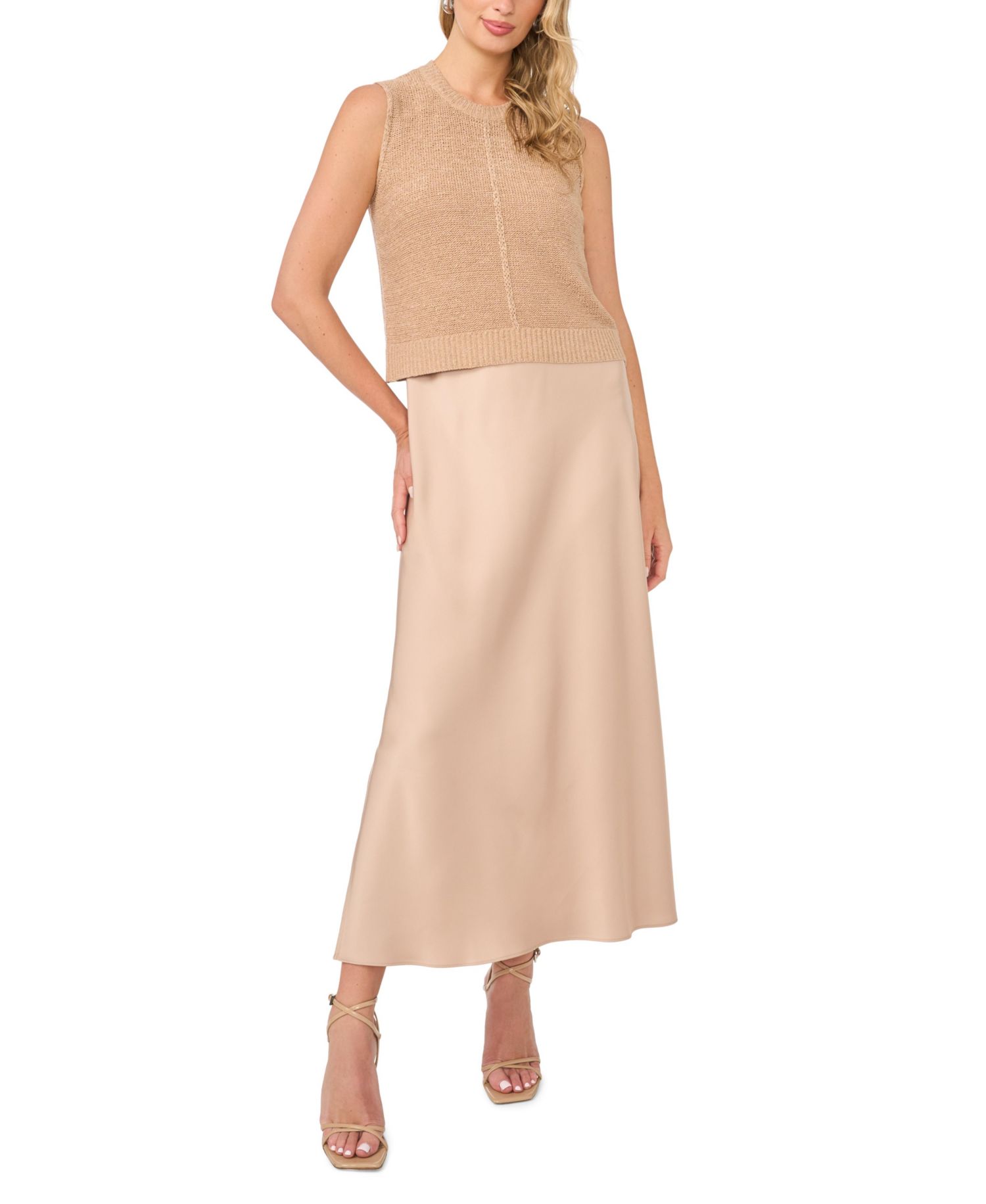Women's Sleeveless Tank Top and Slip Dress, 2-Piece Set