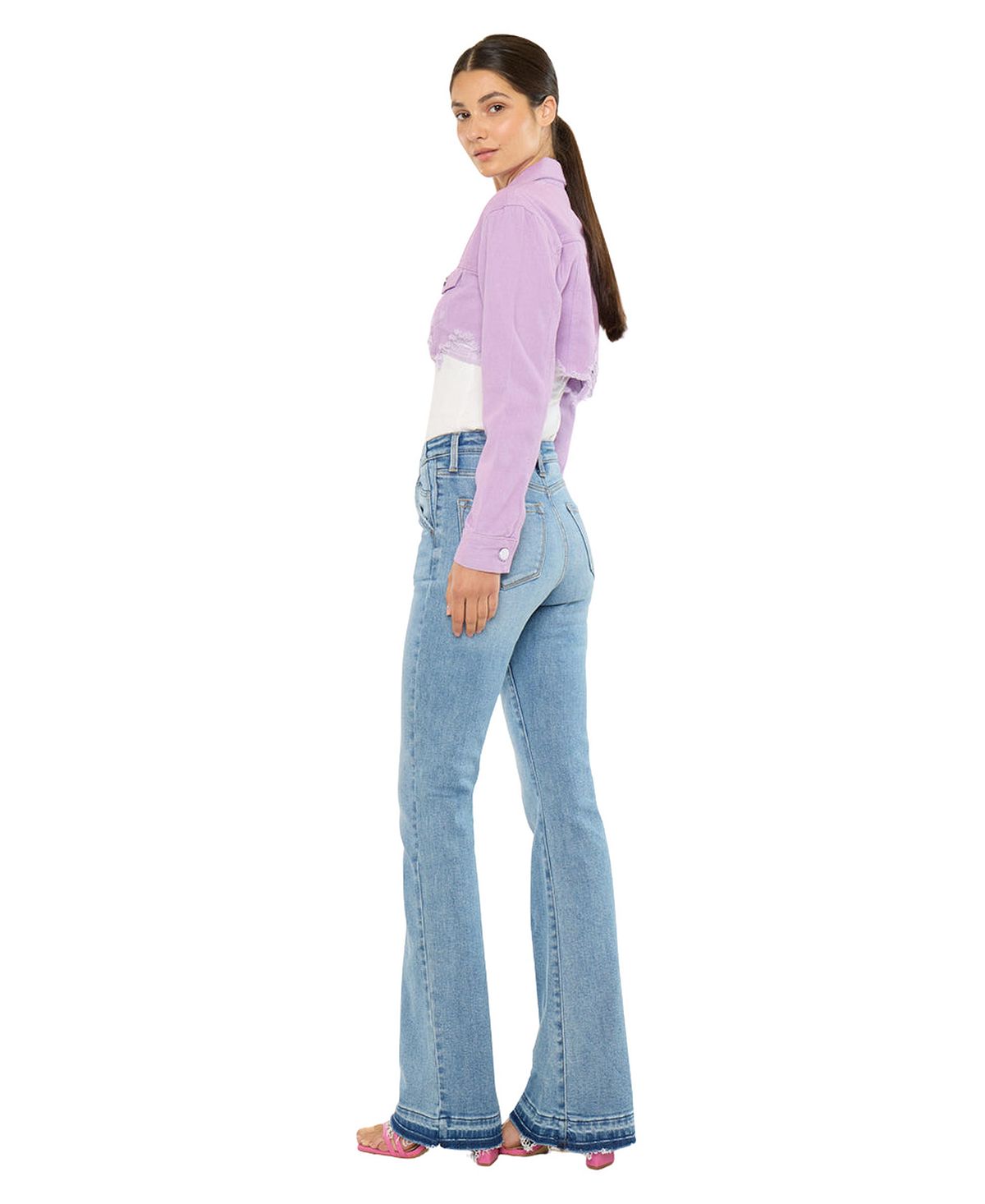 KanCan Women's USA Aimmes High Rise Flare Jeans view 3 — MAYCSS fashion products