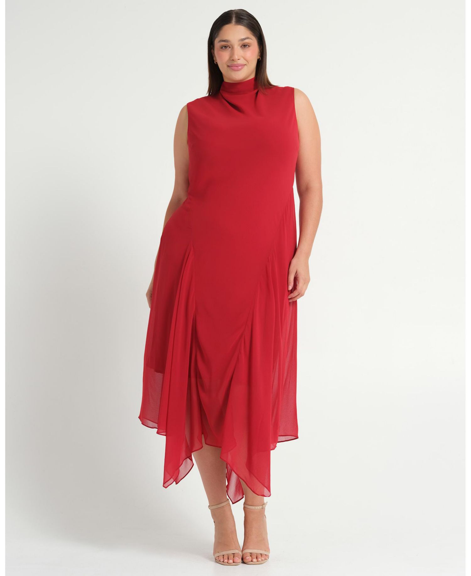 Women's Holly Halter Assymetric Sheath Midi Dress