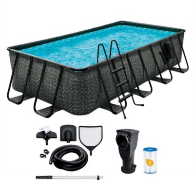 16' x 8' x 42" Oasis Rectangle Outdoor Above Ground Swimming Pool