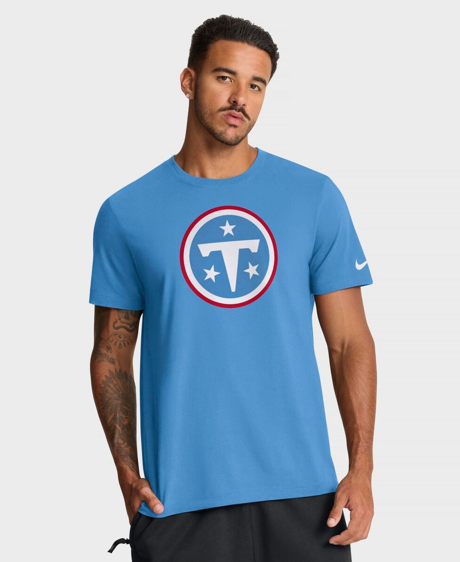 Men's Light Blue Tennessee Titans Essential Logo T-Shirt