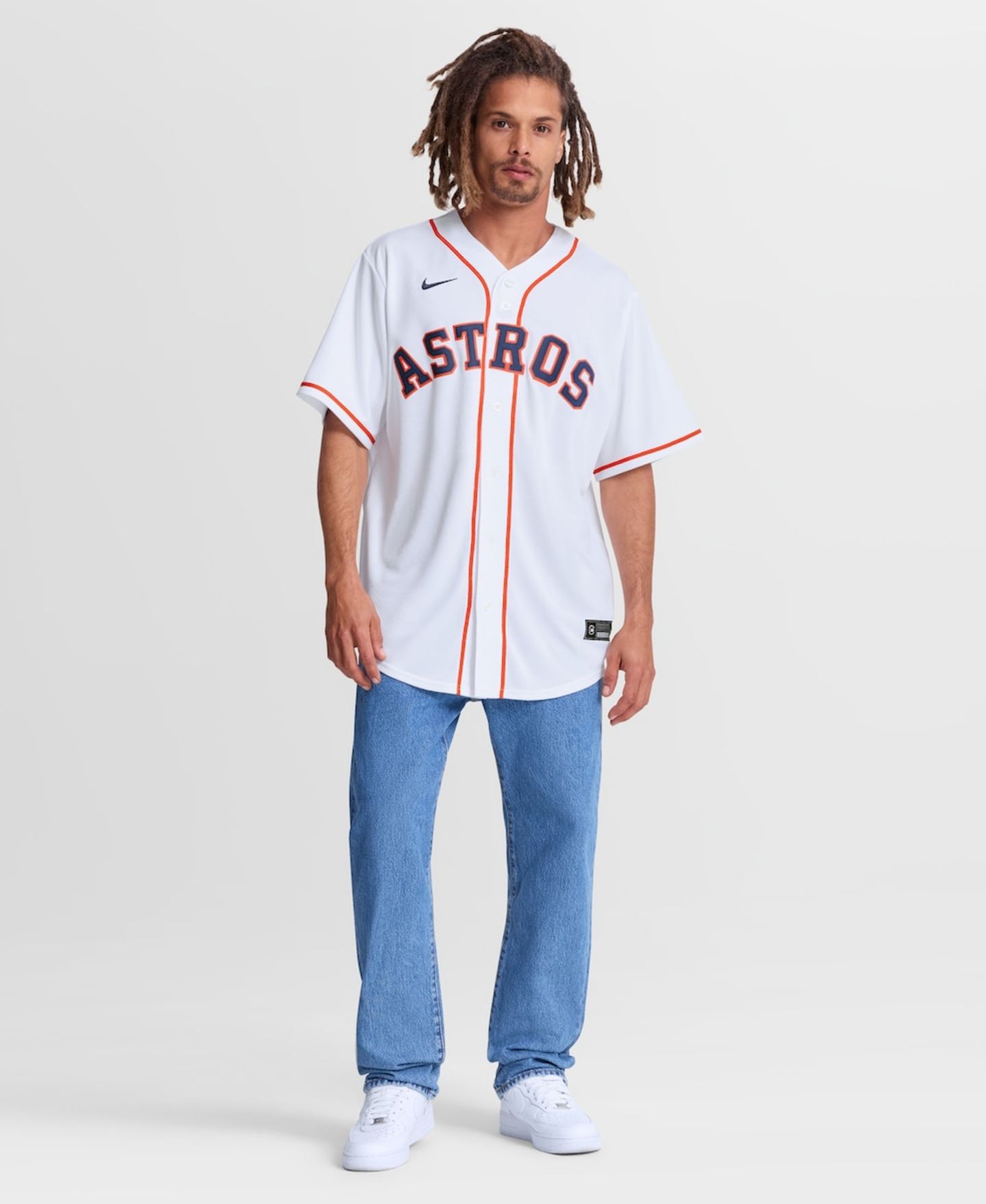 Мужской топ Nike White Houston Astros Home Replica Jersey — фото 5