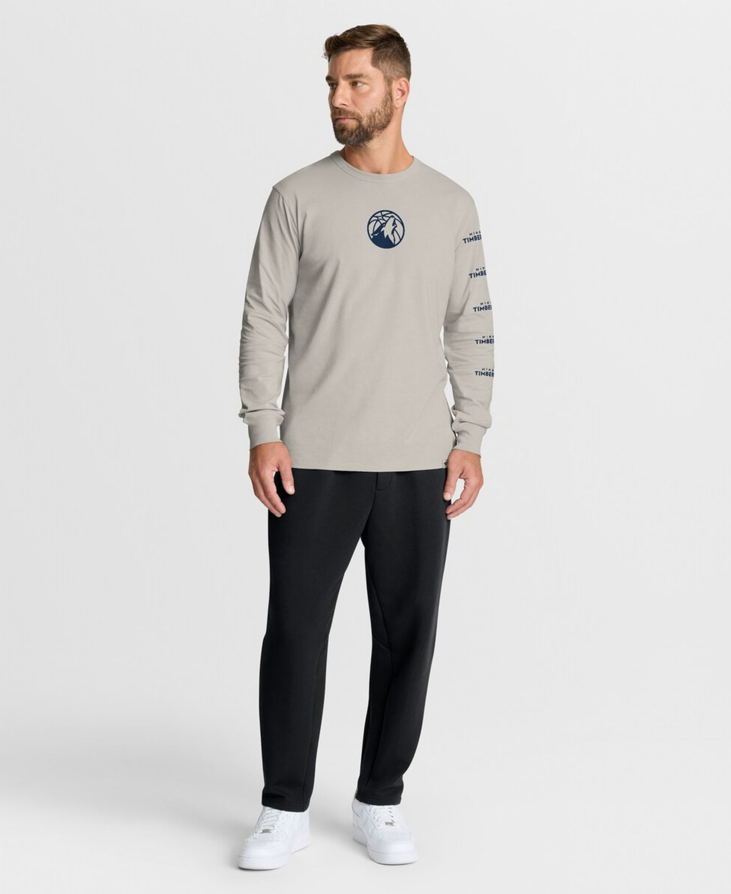 Мужская футболка Fanatics Cream Minnesota Timberwolves Crossover Collection Ball Screen Action Premium Long Sleeve — фото 5