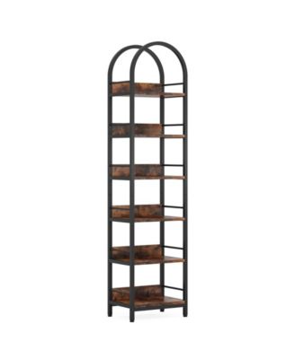 6 Tier Arched Bookcase Display Shelf for Small Spaces