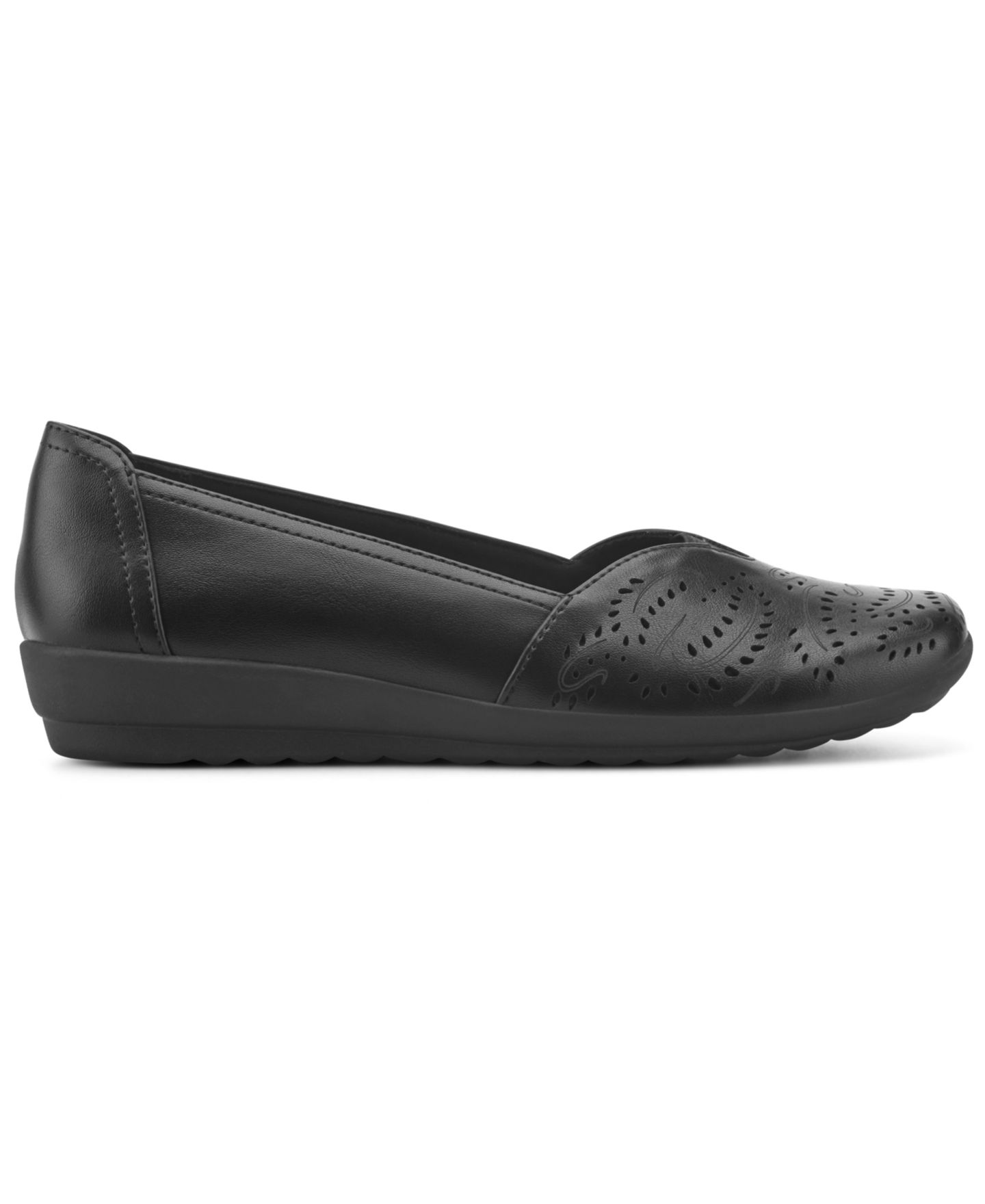 Женские балетки Easy Spirit Anika Perforated Slip-On Flats, цвет: Чёрный — фото 2