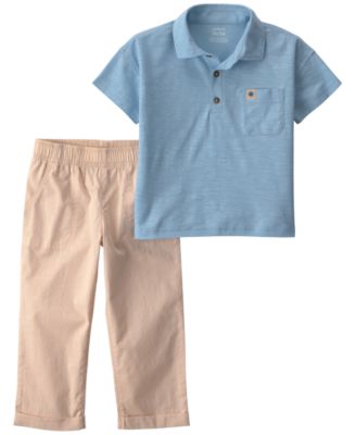 Toddler Boys' 2T-5T Polo Shirt and Pant, 2-Piece Set