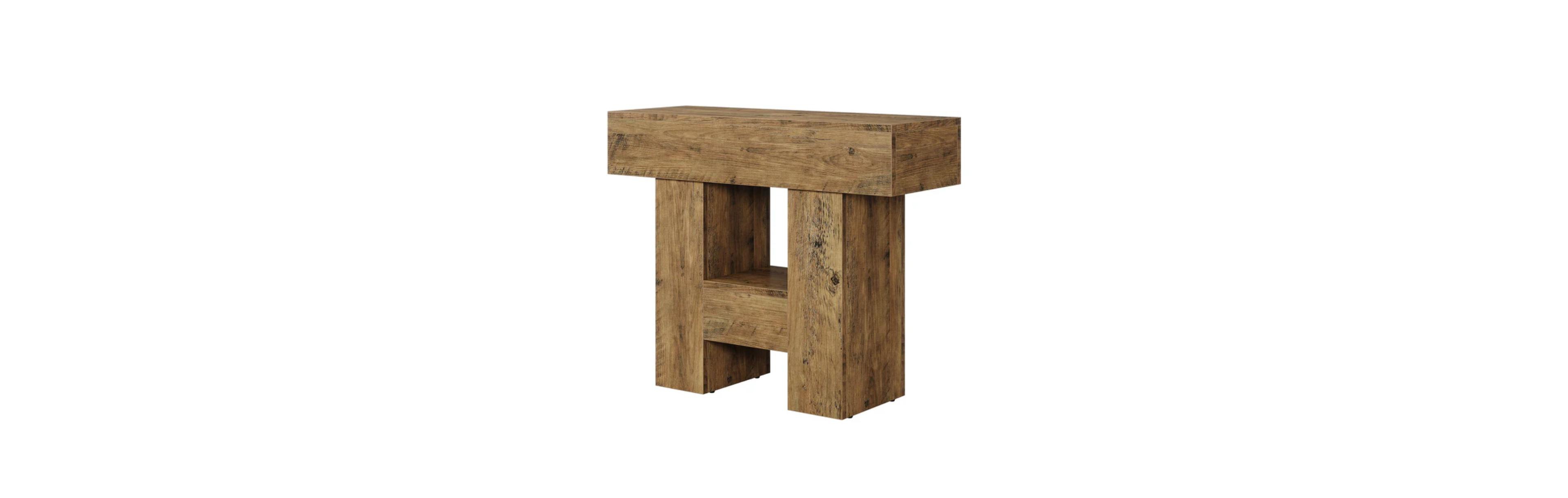 Slickblue 31.5 Inch Farmhouse End Table with 2 Tier Storage Shelf