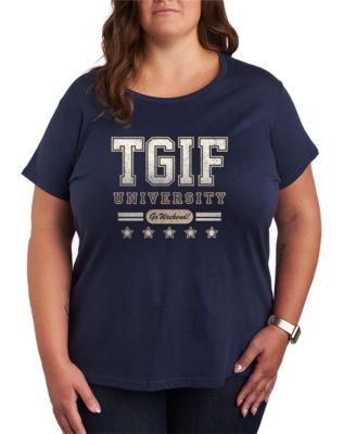 Plus Size TGIF University Graphic T-Shirt