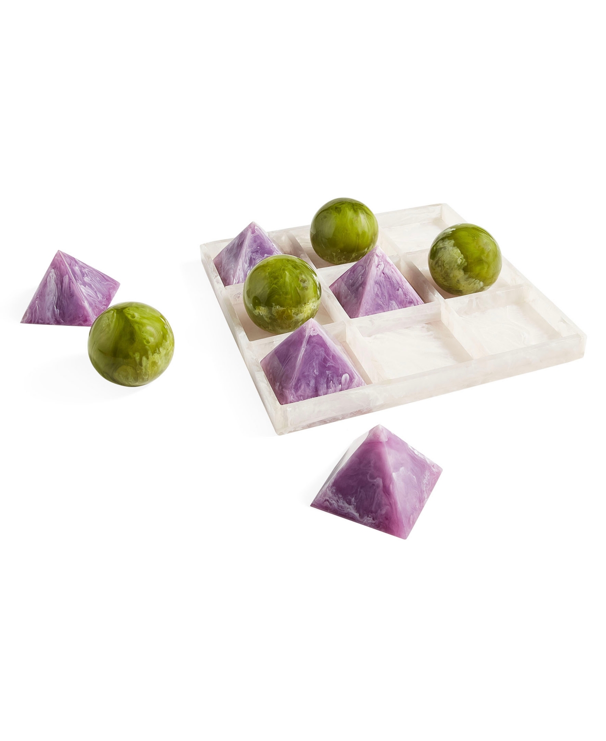 Jonathan Adler Como 2" Tic-tac-toe Set In Purple,white,green