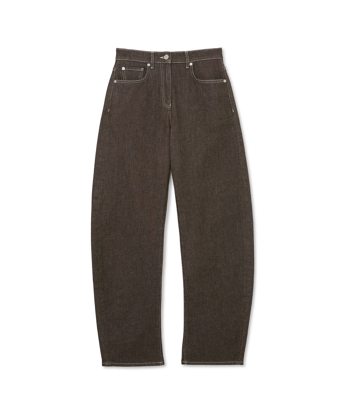 REISS Women's Barrel-Leg Topstitched Jeans view 2 — MAYCSS fashion products