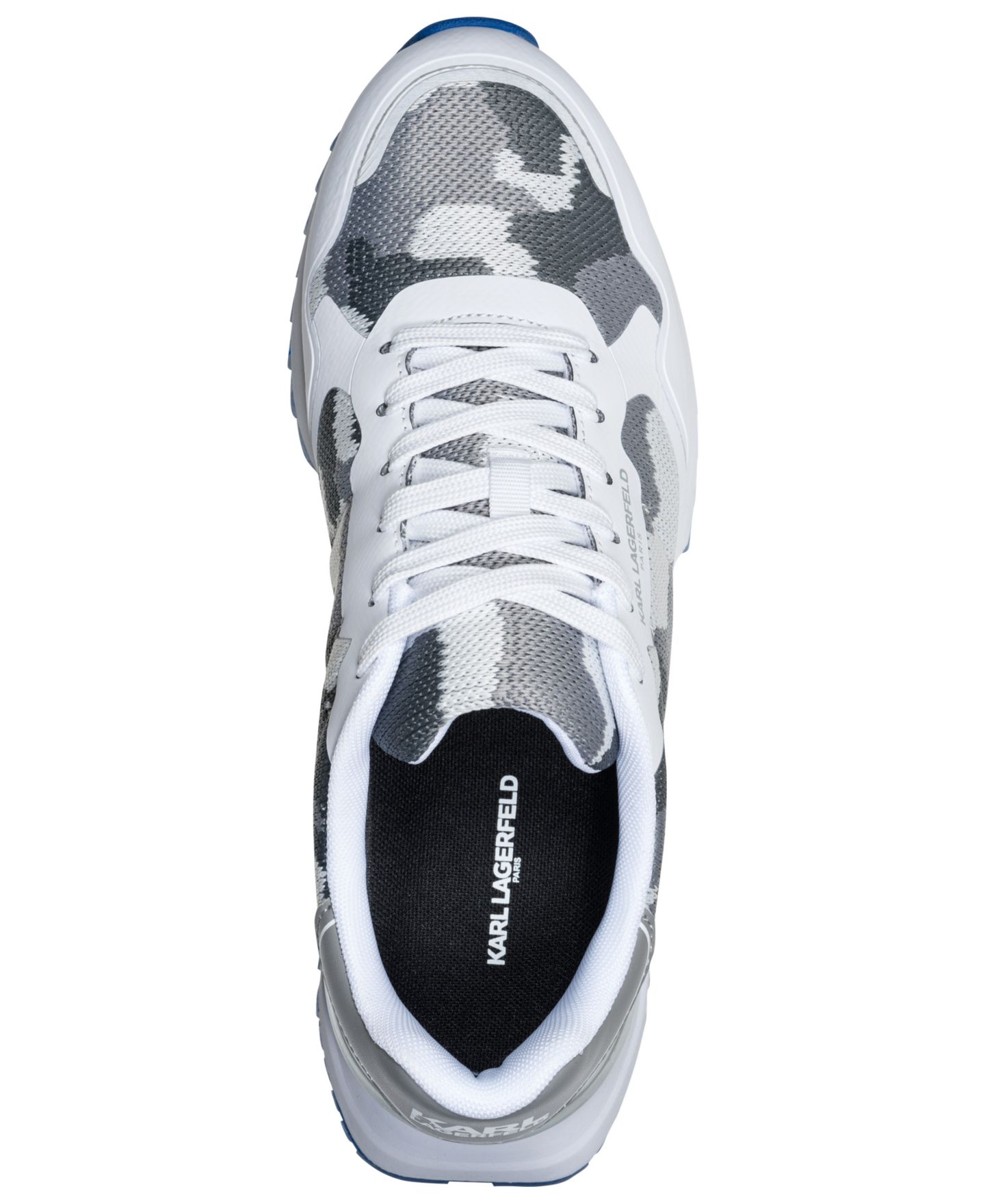 Мужские кроссовки KARL LAGERFELD PARIS Karl Lagerfeld Calixte Camo Lace-Up Runner, цвет: Белый / Серый — фото 4