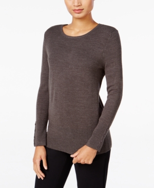 Jm Collection Petite Crew-Neck Sweater, Only at Macys