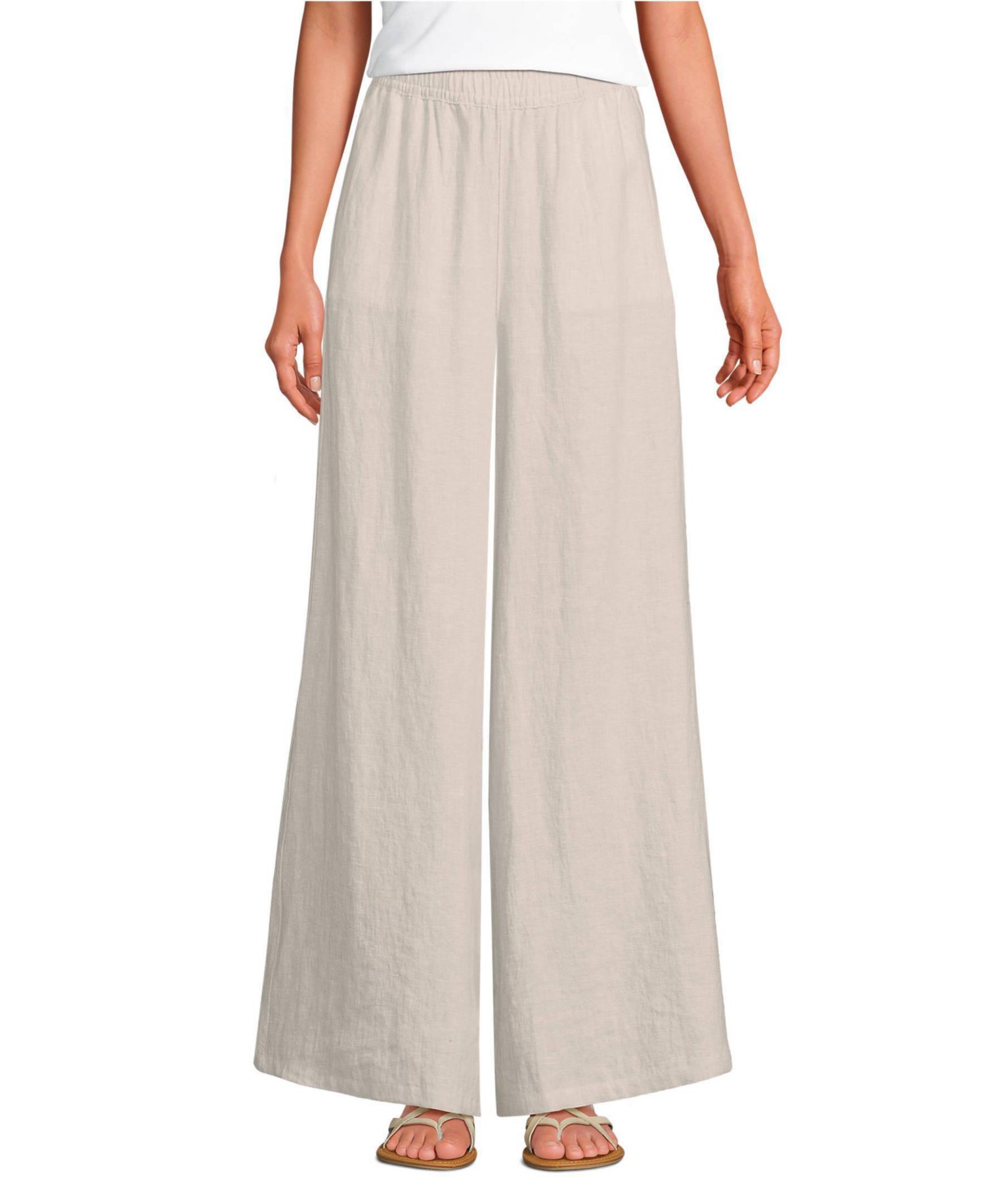 Women's Linen High Rise Palazzo Pants - Set Bottom