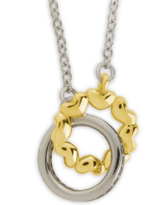 Sterling Silver Interlocking Heart Charm Necklace