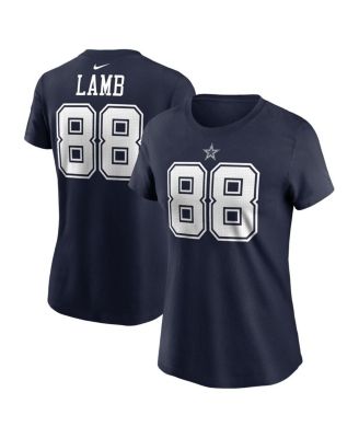 Women's CeeDee Lamb Navy Dallas Cowboys Player Name & Number T-Shirt