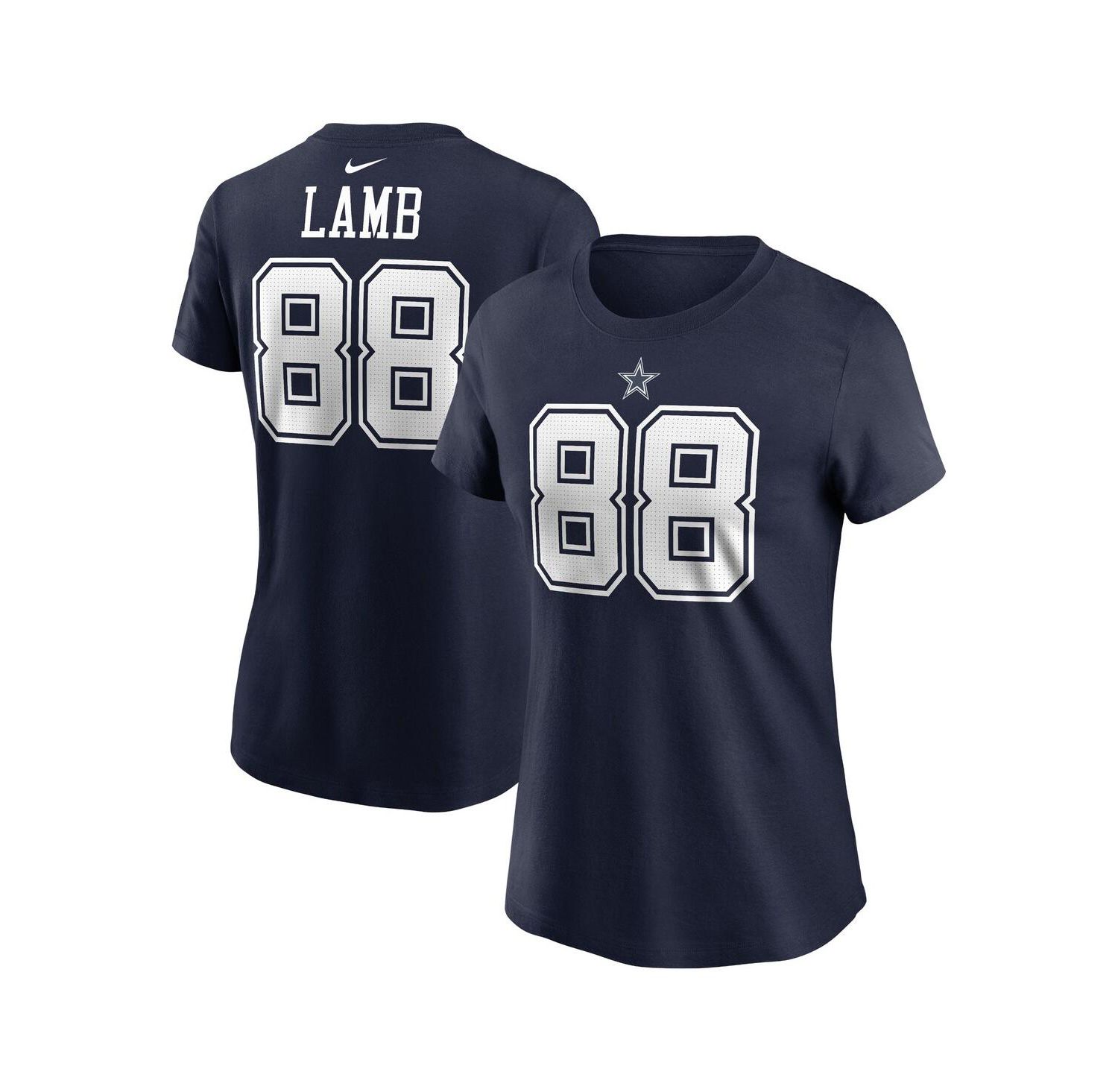 Women's CeeDee Lamb Navy Dallas Cowboys Player Name & Number T-Shirt