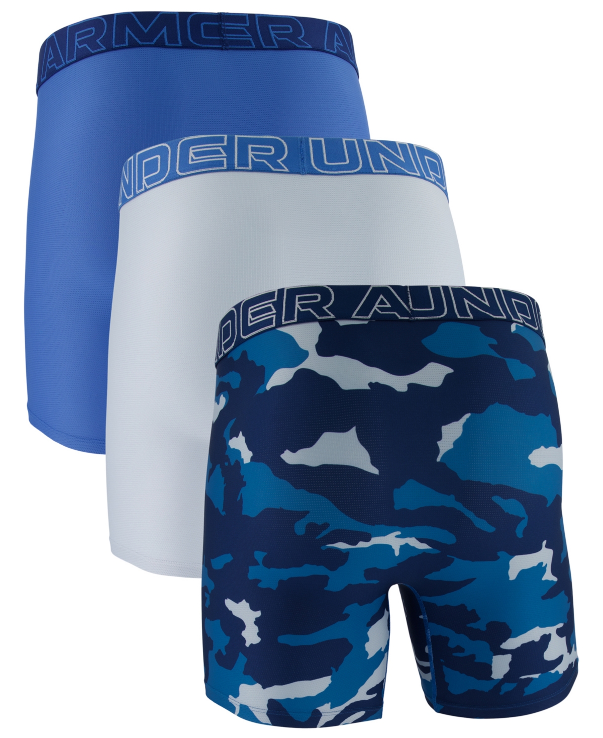 Under Armour Men's Performance Tech Mesh Novelty 6" Boxer Briefs, 3-pack In Multi